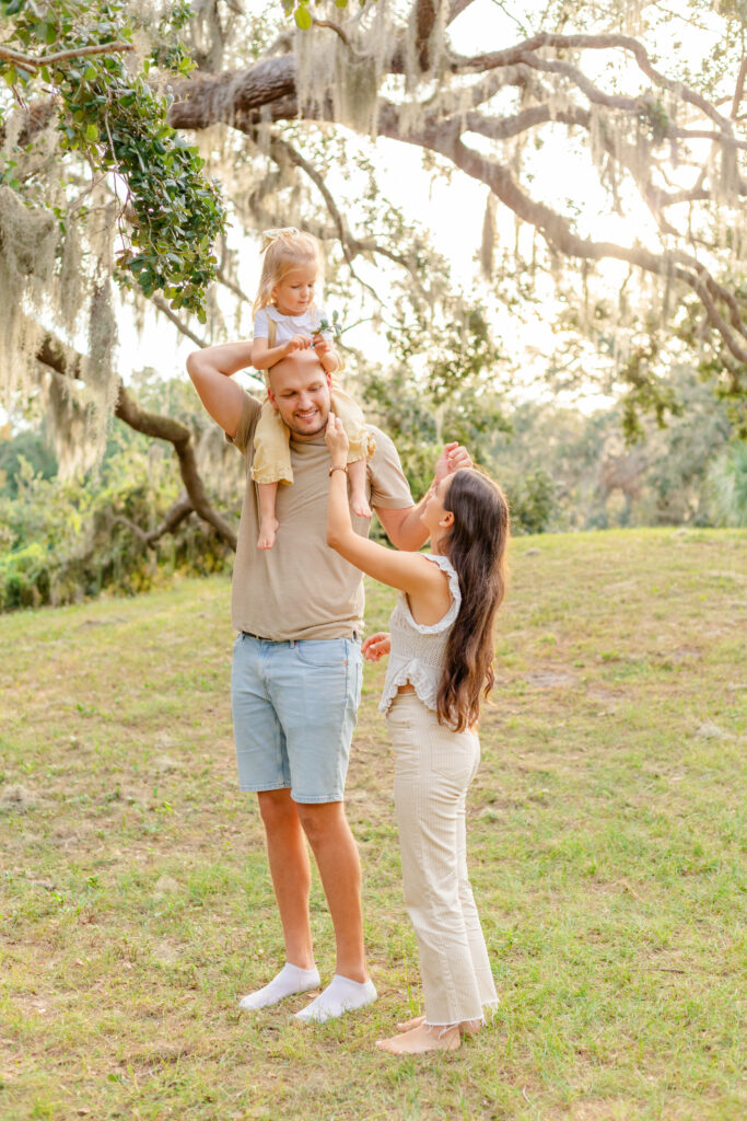 The family at a park 