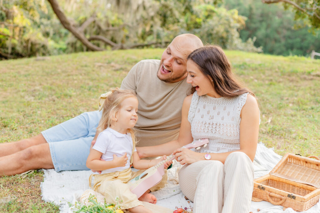 Family picnic at a park 