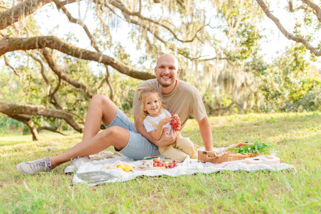 Little girl at a park with her dad